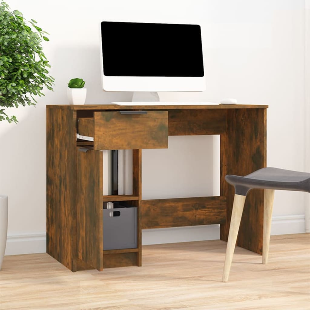 Desk Smoked Oak 100x50x75 cm Engineered Wood