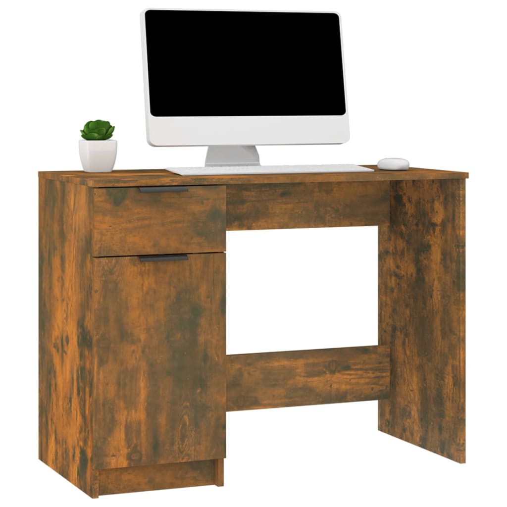 Desk Smoked Oak 100x50x75 cm Engineered Wood