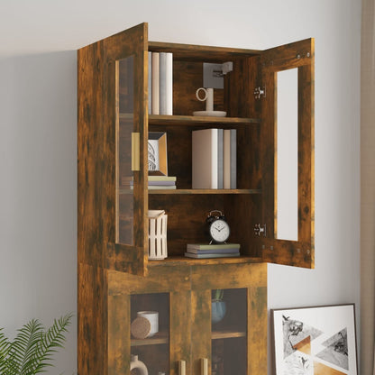 Hanging Wall Cabinet Smoked Oak 69.5x34x90 cm