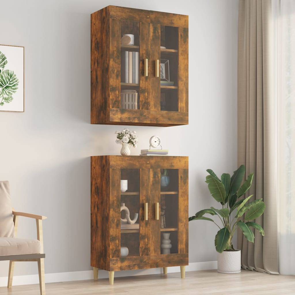 Hanging Wall Cabinet Smoked Oak 69.5x34x90 cm