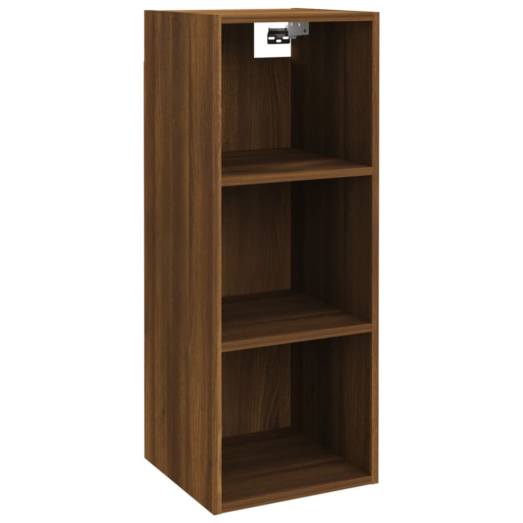 Wall Cabinet Brown Oak 32.5x34.5x90 cm Engineered Wood