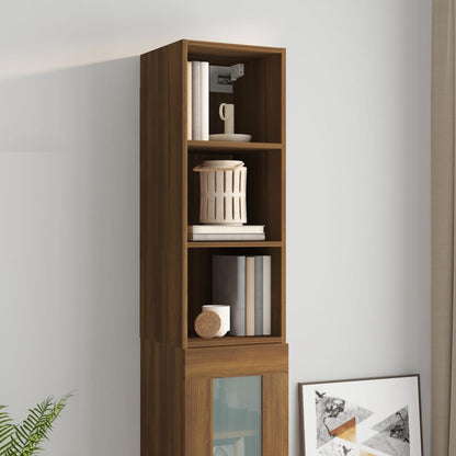 Wall Cabinet Brown Oak 32.5x34.5x90 cm Engineered Wood