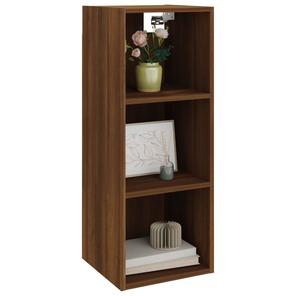 Wall Cabinet Brown Oak 32.5x34.5x90 cm Engineered Wood