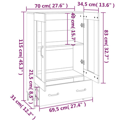 Highboard Smoked Oak 70x31x115 cm Engineered Wood