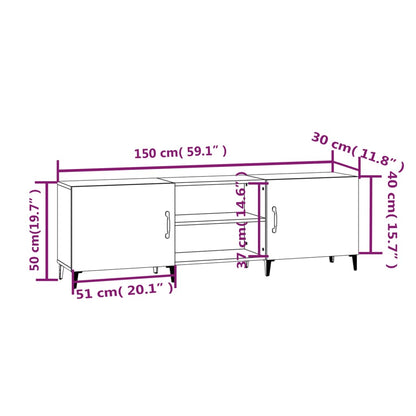 TV Cabinet Grey Sonoma 150x30x50 cm Engineered Wood