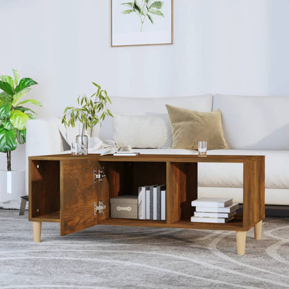 Coffee Table Smoked Oak 102x50x40 cm Engineered Wood