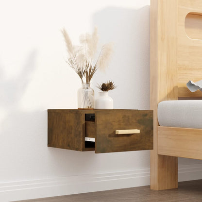 Wall-mounted Bedside Cabinet Smoked Oak 35x35x20 cm