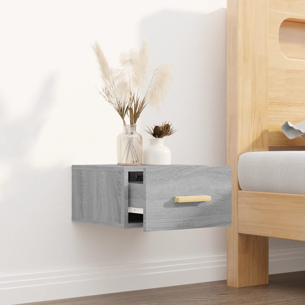 Wall-mounted Bedside Cabinet Grey Sonoma 35x35x20 cm