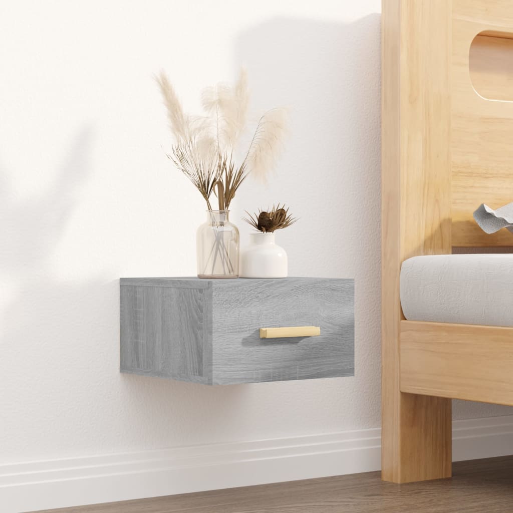 Wall-mounted Bedside Cabinets 2 pcs Grey Sonoma 35x35x20 cm