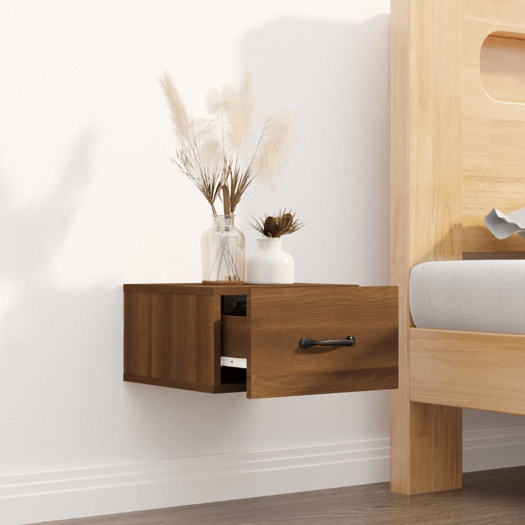 Wall-mounted Bedside Cabinet Brown Oak 35x35x20 cm