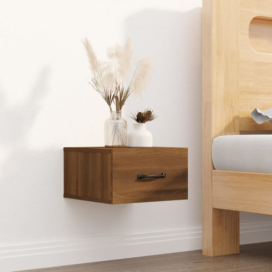 Wall-mounted Bedside Cabinet Brown Oak 35x35x20 cm