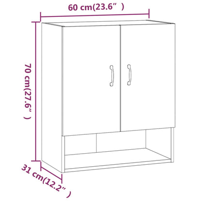 Wall Cabinet Brown Oak 60x31x70 cm Engineered Wood