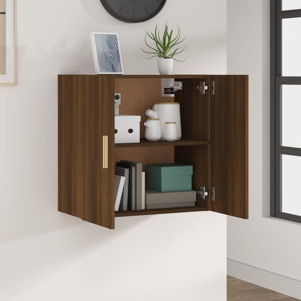 Wall Cabinet Brown Oak 60x30x60 cm Engineered Wood