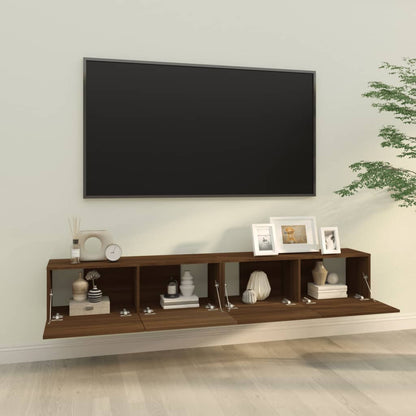 Wall TV Cabinets 2 pcs Brown Oak 100x30x30 cm Engineered Wood