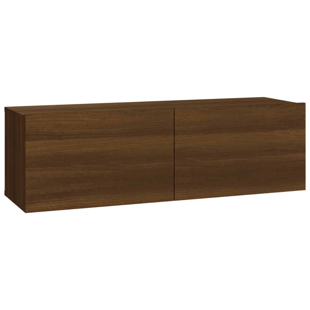 Wall TV Cabinets 2 pcs Brown Oak 100x30x30 cm Engineered Wood