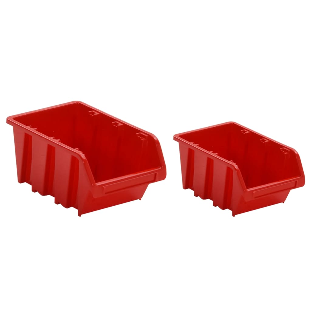 30 Piece Workshop Shelf Set Red and Black 77x39cm Polypropylene