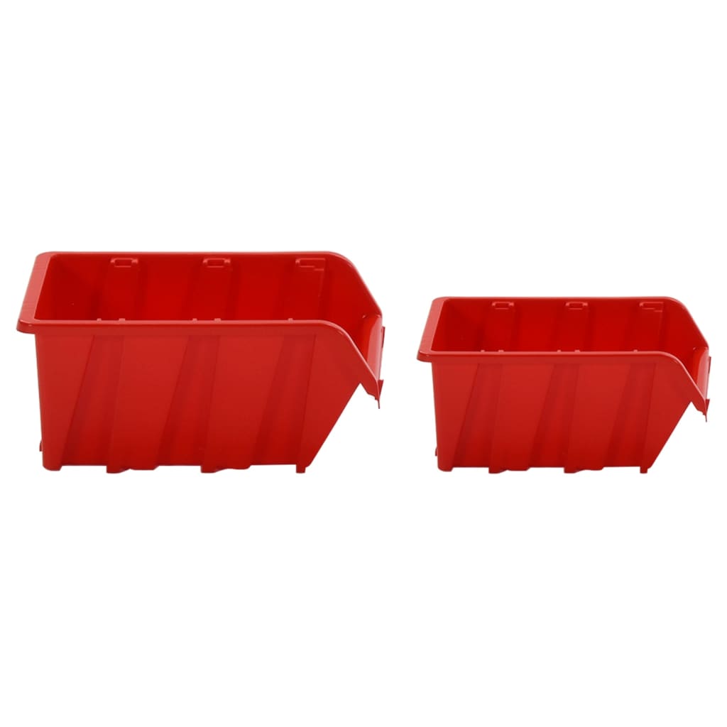 30 Piece Workshop Shelf Set Red and Black 77x39cm Polypropylene