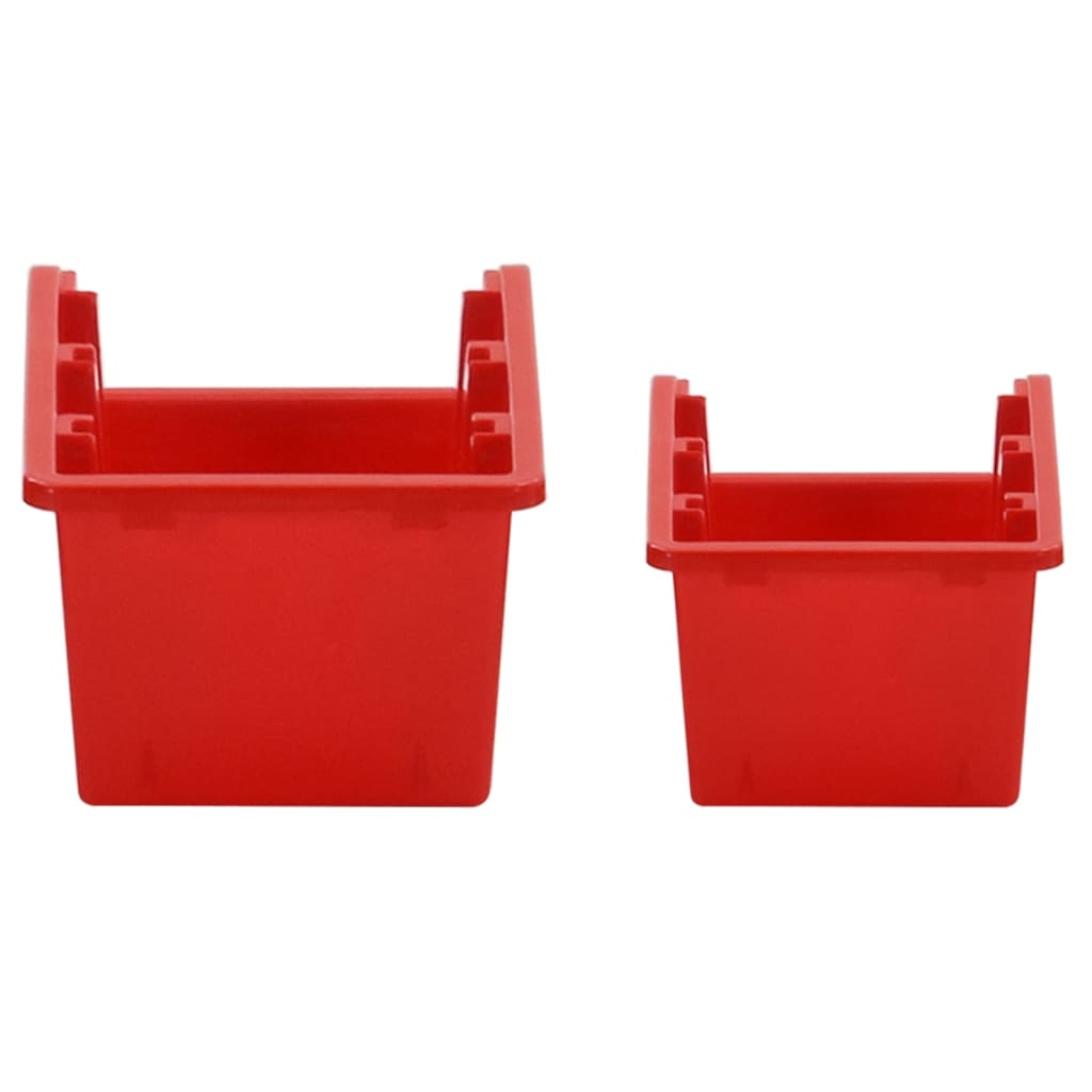 30 Piece Workshop Shelf Set Red and Black 77x39cm Polypropylene