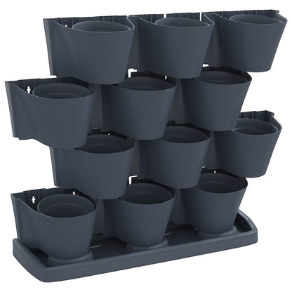 Vertical Garden Plant Set 12 pcs Anthracite Polypropylene