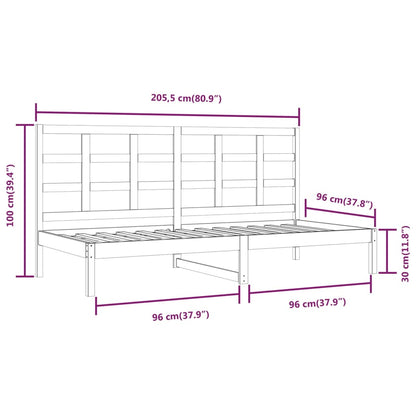 Day Bed White 90x200 cm Solid Wood Pine