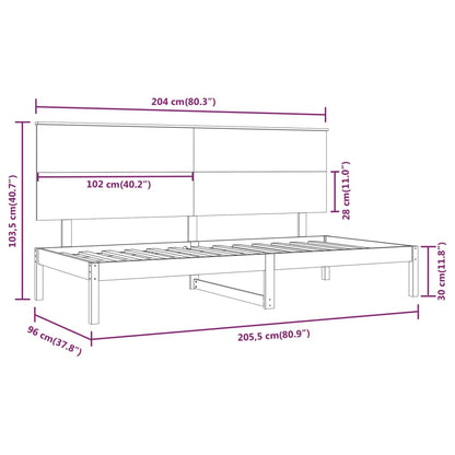 Day Bed White 90x200 cm Solid Wood Pine