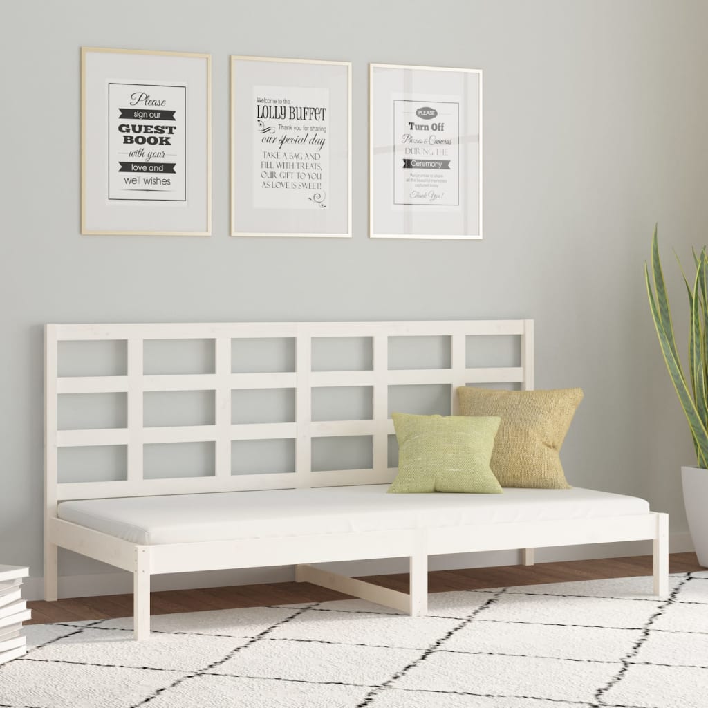 Day Bed White 90x200 cm Solid Wood Pine