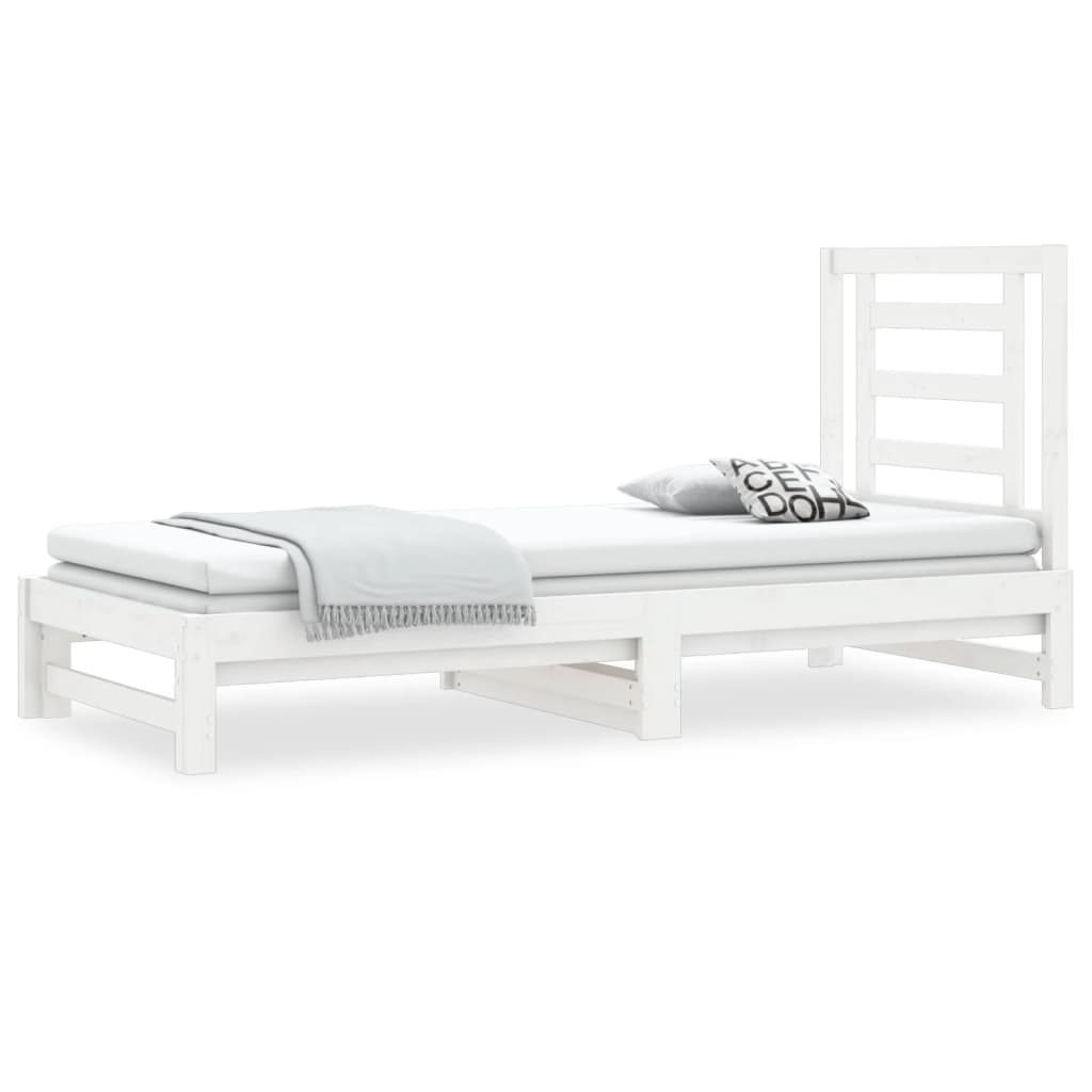 Pull-out Day Bed without Mattress White 2x(90x190) cm