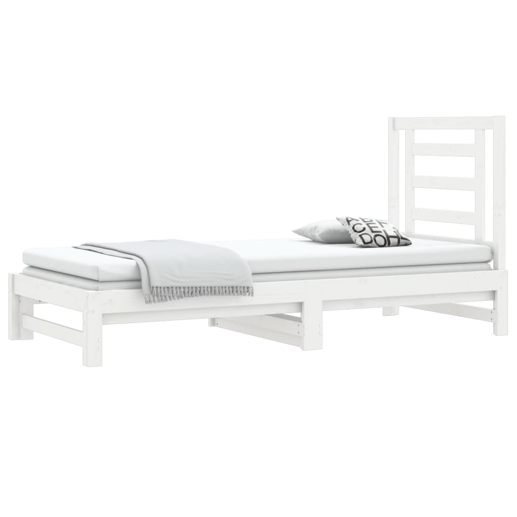 Pull-out Day Bed without Mattress White 2x(90x190) cm