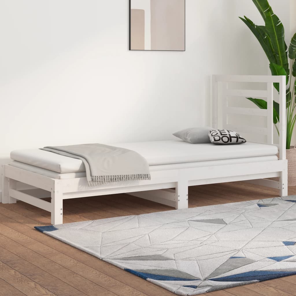 Pull-out Day Bed without Mattress White 2x(90x190) cm