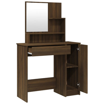 Dressing Table Set Brown Oak 86.5x35x136 cm