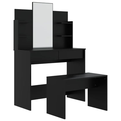 Dressing Table Set Black 96x40x142 cm