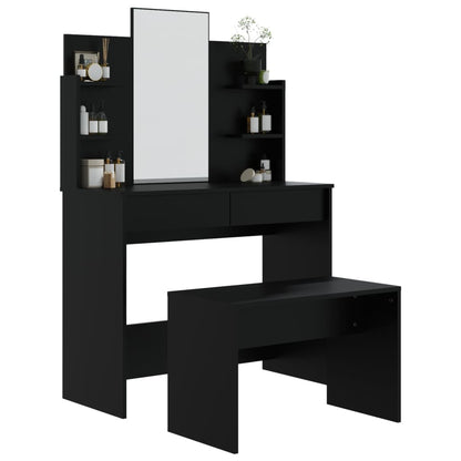 Dressing Table Set Black 96x40x142 cm