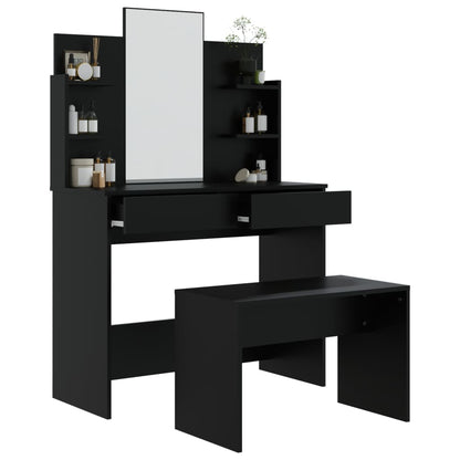 Dressing Table Set Black 96x40x142 cm