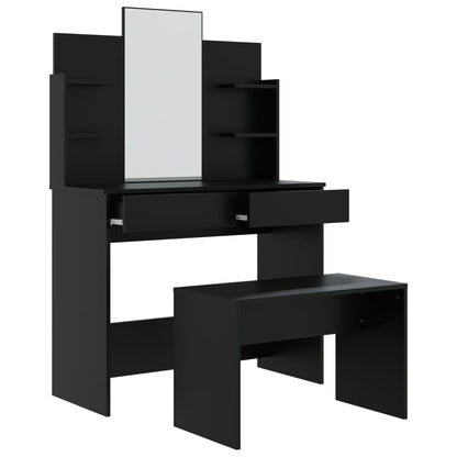 Dressing Table Set Black 96x40x142 cm