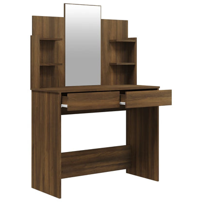 Dressing Table Set Brown Oak 96x40x142 cm