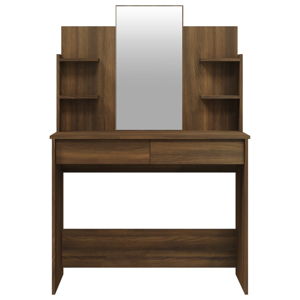 Dressing Table Set Brown Oak 96x40x142 cm