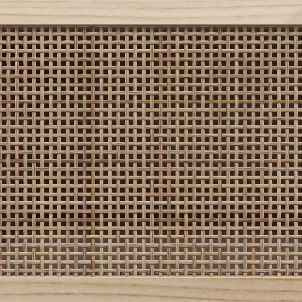 TV Cabinet Brown 105x30x40 cm Solid Wood Pine&Natural Rattan