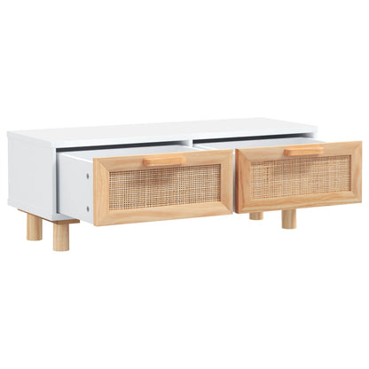 Coffee Table White 80x40x30 cm Engineered Wood&Solid Wood Pine