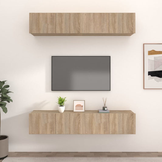 TV Cabinets 4 pcs Sonoma Oak 80x30x30 cm Engineered Wood