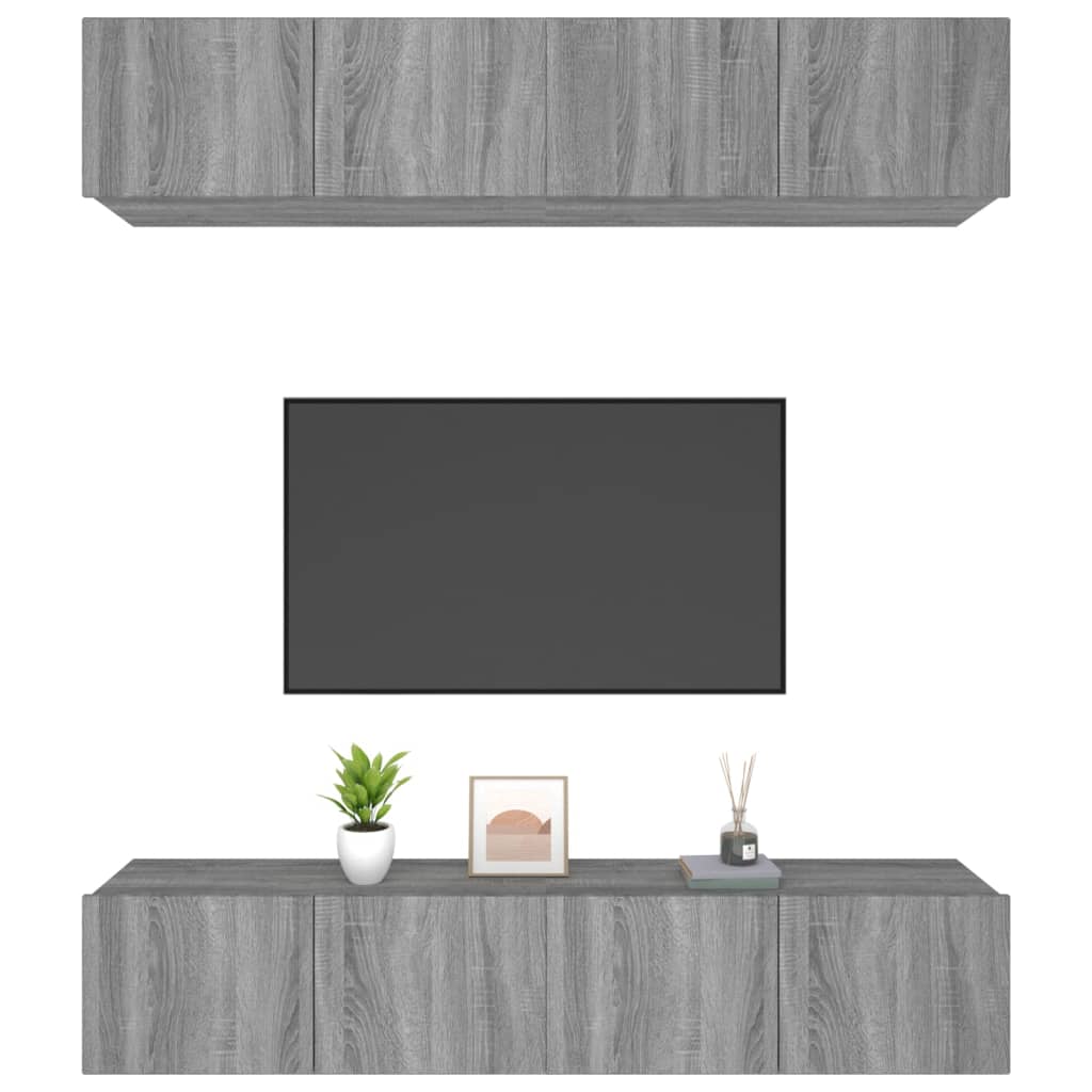 TV Cabinets 4 pcs Grey Sonoma 80x30x30 cm Engineered Wood