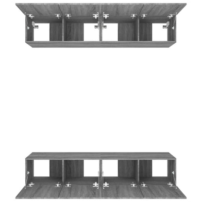 TV Cabinets 4 pcs Grey Sonoma 80x30x30 cm Engineered Wood