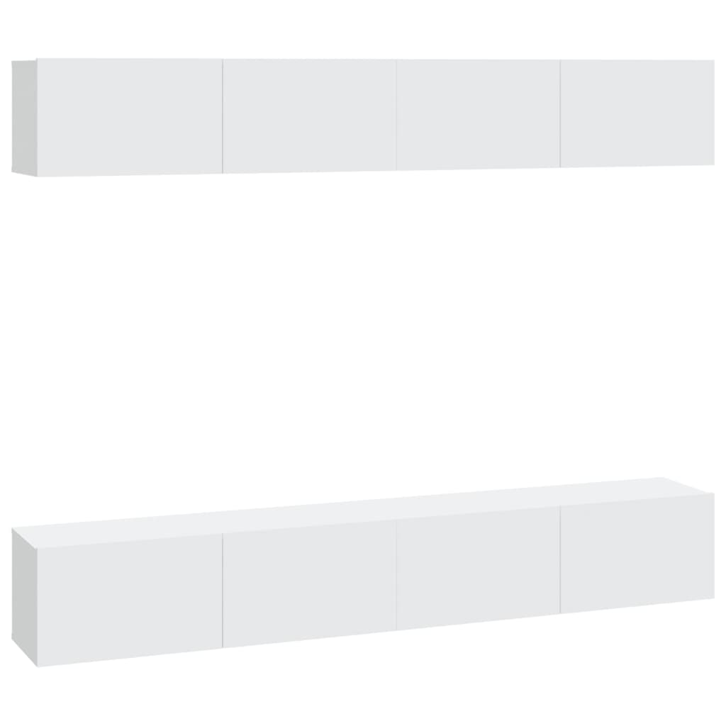 Wall TV Cabinets 4 pcs White 100x30x30 cm