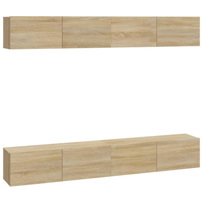 Wall TV Cabinets 4 pcs Sonoma Oak 100x30x30 cm