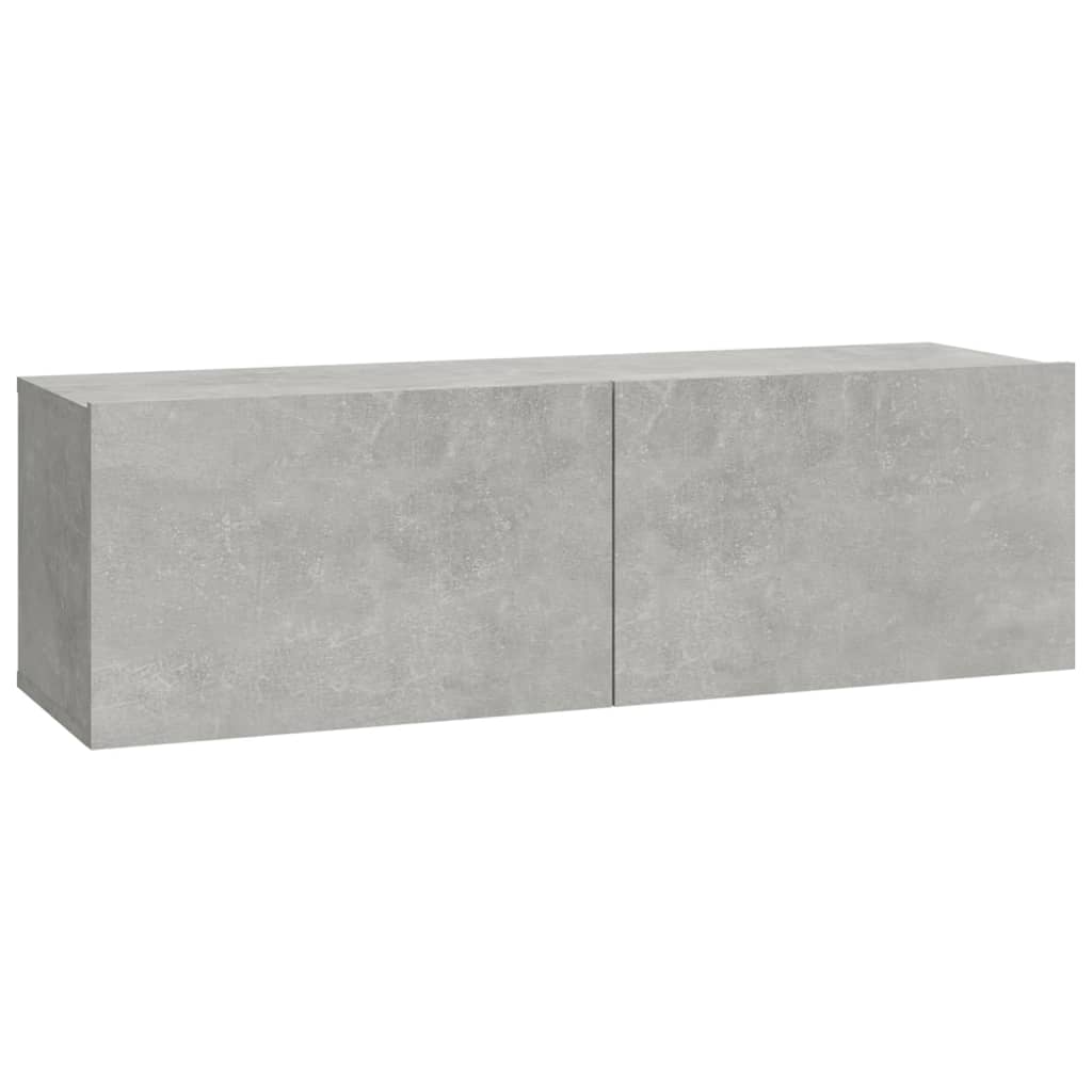 Wall TV Cabinets 4 pcs Concrete Grey 100x30x30 cm