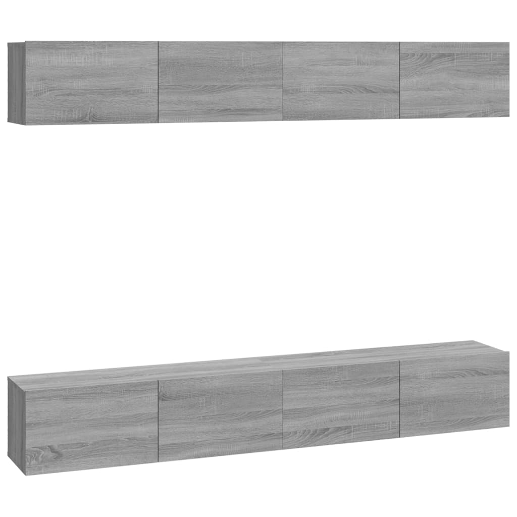 Wall TV Cabinets 4 pcs Grey Sonoma 100x30x30 cm