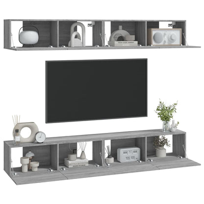 Wall TV Cabinets 4 pcs Grey Sonoma 100x30x30 cm