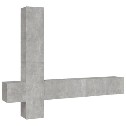 5 Piece TV Cabinet Set Concrete Grey Engineered Wood