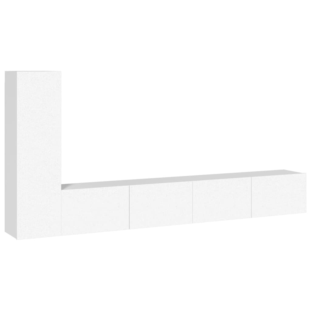 3 Piece TV Cabinet Set White Engineered Wood