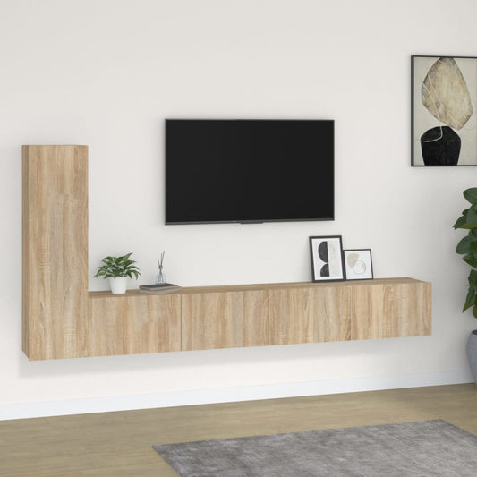 3 Piece TV Cabinet Set Sonoma Oak Engineered Wood