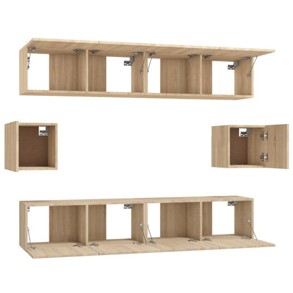 6 Piece TV Cabinet Set Sonoma Oak Engineered Wood